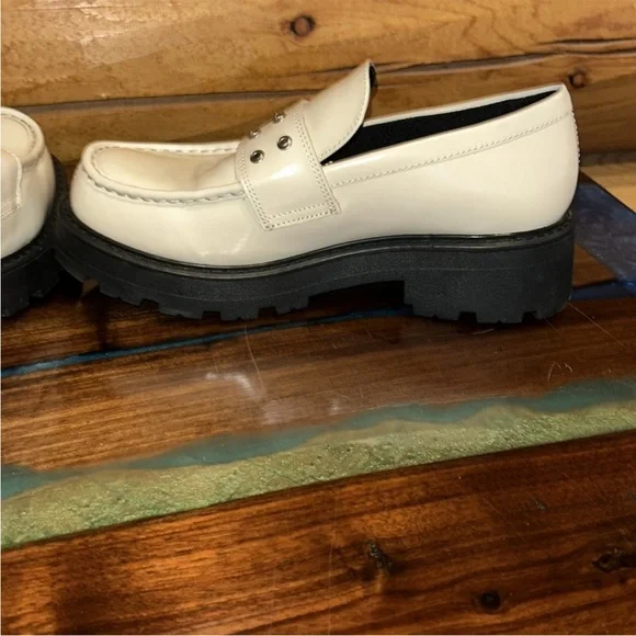 Vagabond NWOT/NWOB Cosmo 2.0 Leather Platform Loafers Sz 10 Women’s in Off White - Picture 9 of 14